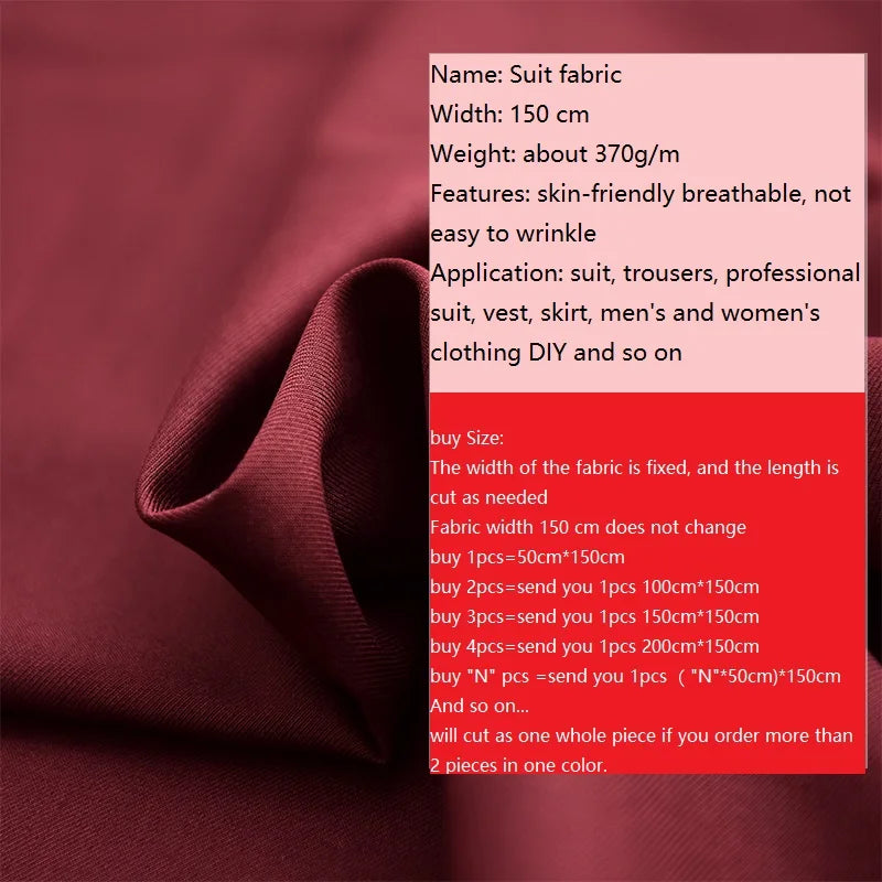 150cm X 50cm Twill Worsted Antiwrinkle Solid Color