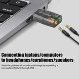 Portable External Usb To 3.5mm Mic Headphone Jack