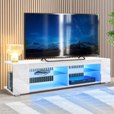 High Gloss Modern TV Stand Bookshelves With LED