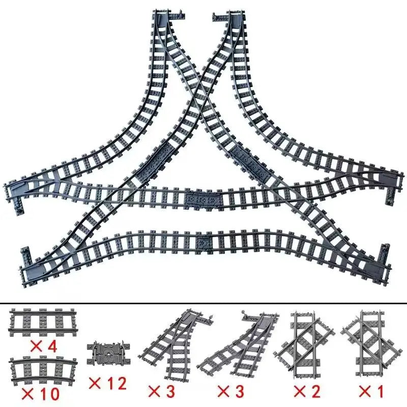 City Train Track Building Block Set 100PCS Soft