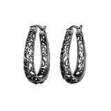 BAMOER 18K Gold Plated Filigree Hoop Earrings 925