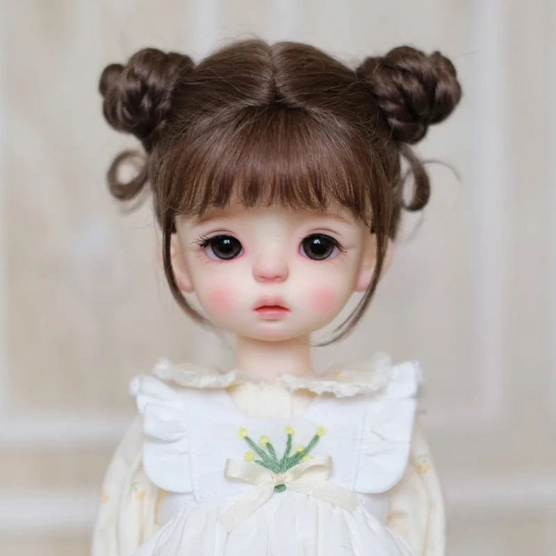 30cm Doll Wig Bangs Ponytail Curly Soft Mohair