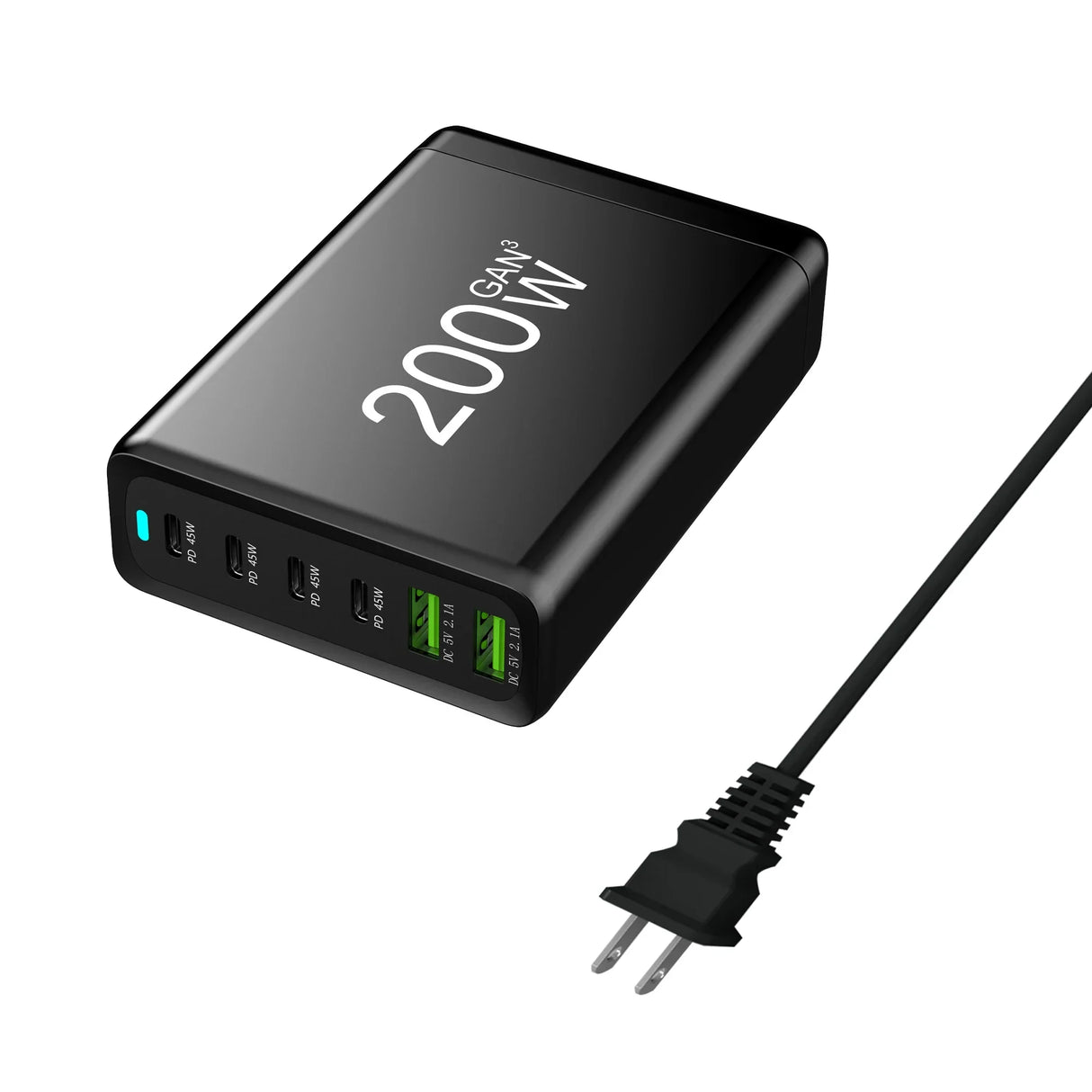 100W 120W 200W GaN Charger 6 Ports USB