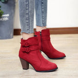 Retro Boots Women's Shoes 2023 New Square Heel