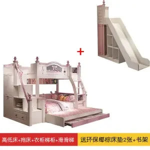 Solid wood bunk beds Two height adjustable beds