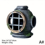 1pc Resin Diving Helmet Wreck Aquarium Fish Tank