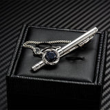 Silver Color Starry Sky Stone Cufflinks Tie Clip