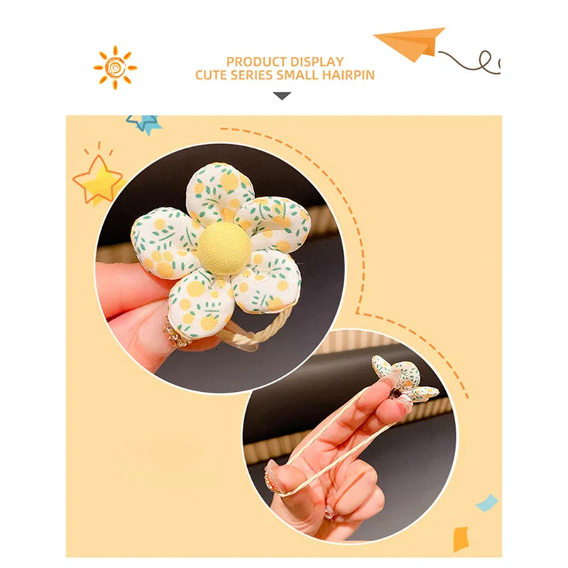 10Pcs Baby Cute Flower Hair Ring Rope Elastic