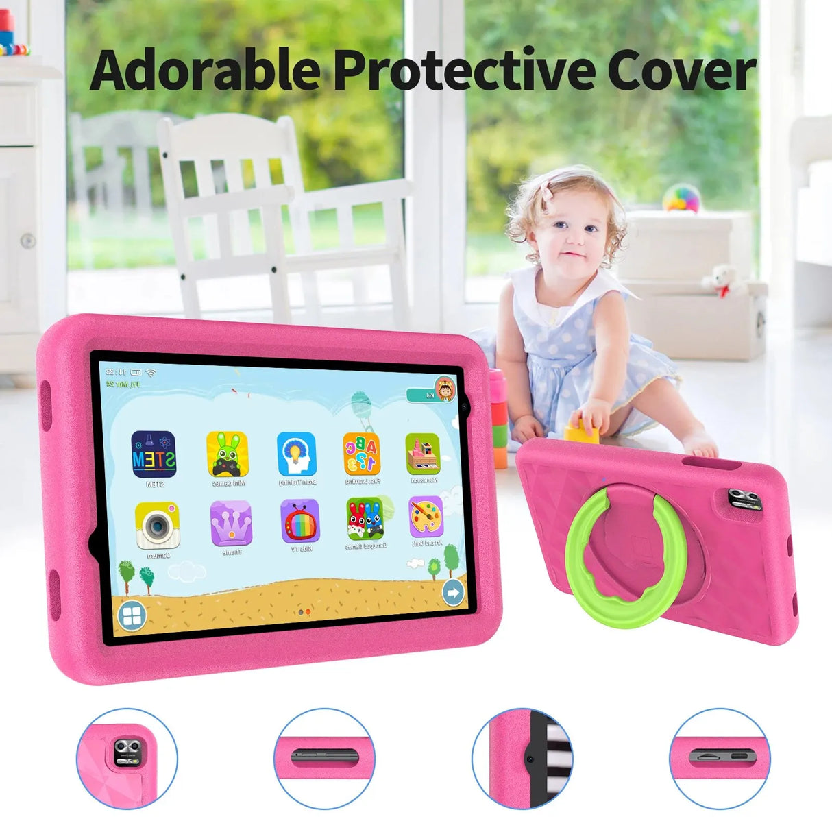 VASOUN Kids Tablet 8 Inch, Android 13 Quad