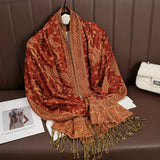 Luxury Pashmina Silk Scarf Shawl Wrap Paisley Jacquard