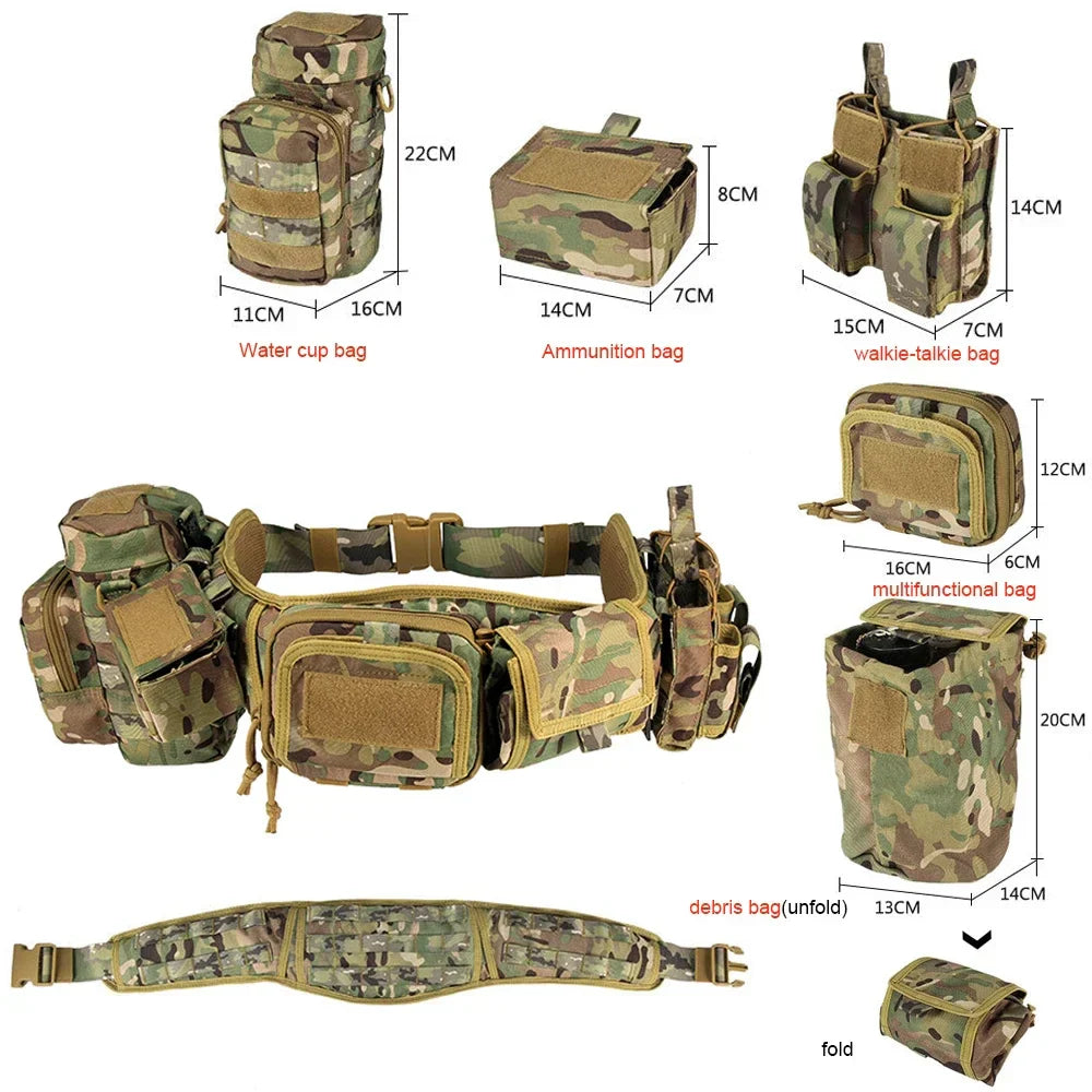 YAKEDA 6 in 1 Tactical Belt Waist Bag