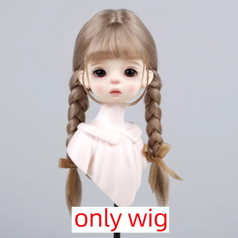 30cm Doll Wig Bangs Ponytail Curly Soft Mohair