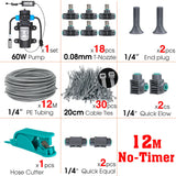 60W Self-Priming Pressurize Pump Mist Nozzle Watering System