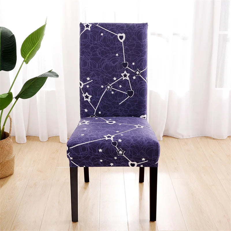 Printed Chair Cover Elastic Seat Chair Slipcovers Removable