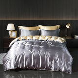 Luxury Gold Mulberry Silk Bedding Set Comforter Quilt