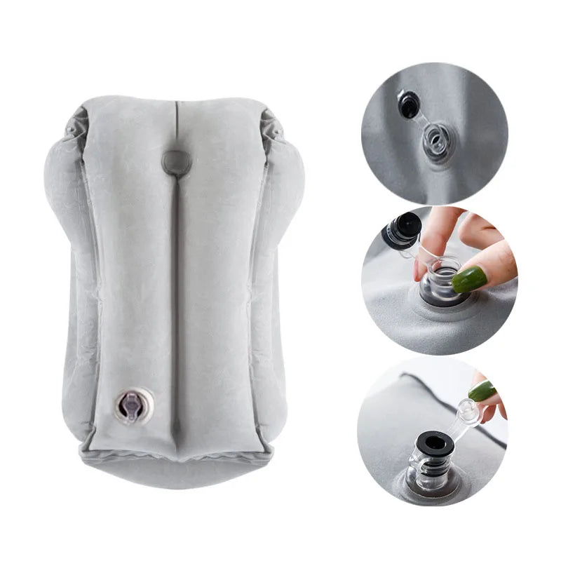 PVC Inflatable Travel Sleeping Pillow Portable Cushion Neck