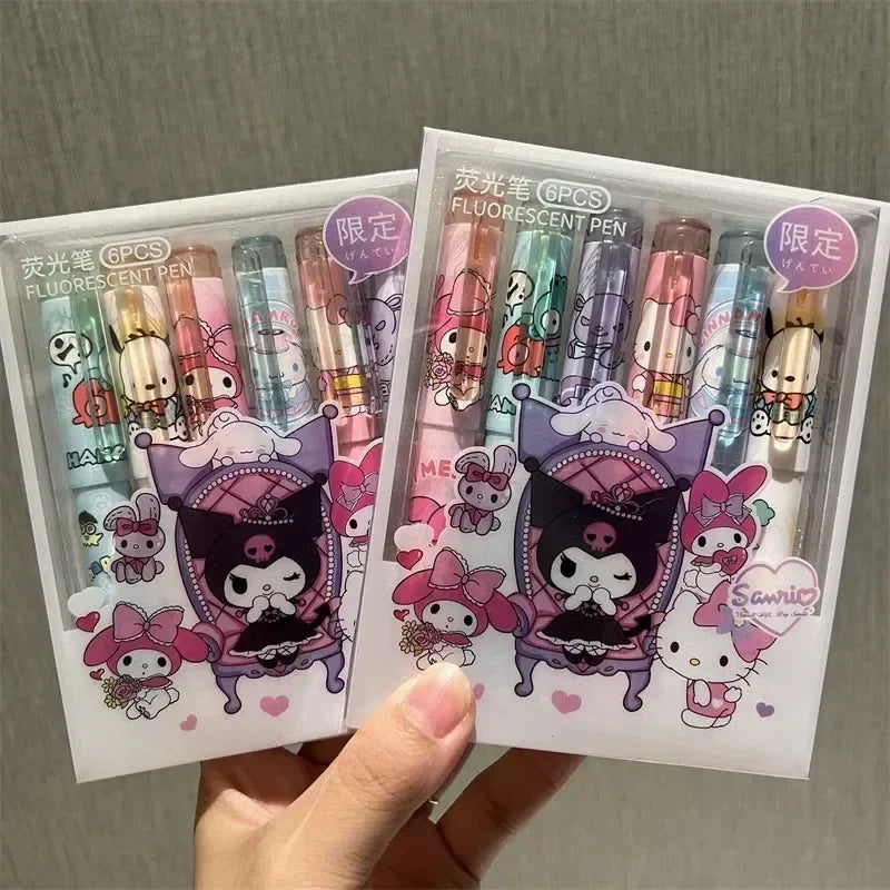 Sanrio 6/12pcs Highlighter New Lolita Series Hello Kitty