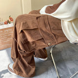 Men's Brown Y2K Baggy Japan Pants Oversized Corduroy