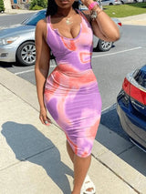 LW Plus Size dress Tiedye Bodycon Cami Dress