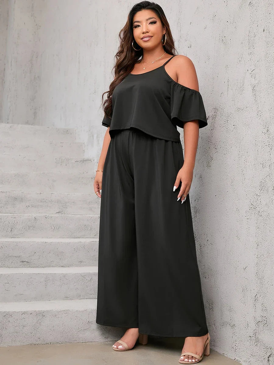 Finjani Womens Plus Size Suit Set Solid Cami