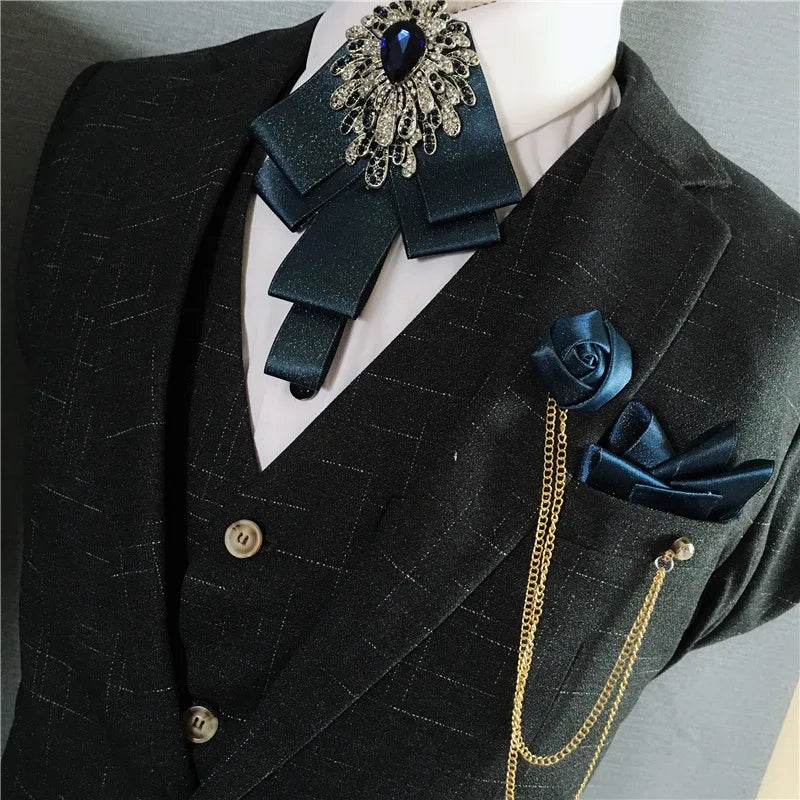 Men's Bow Tie Corsage Pocket Towel Sets British