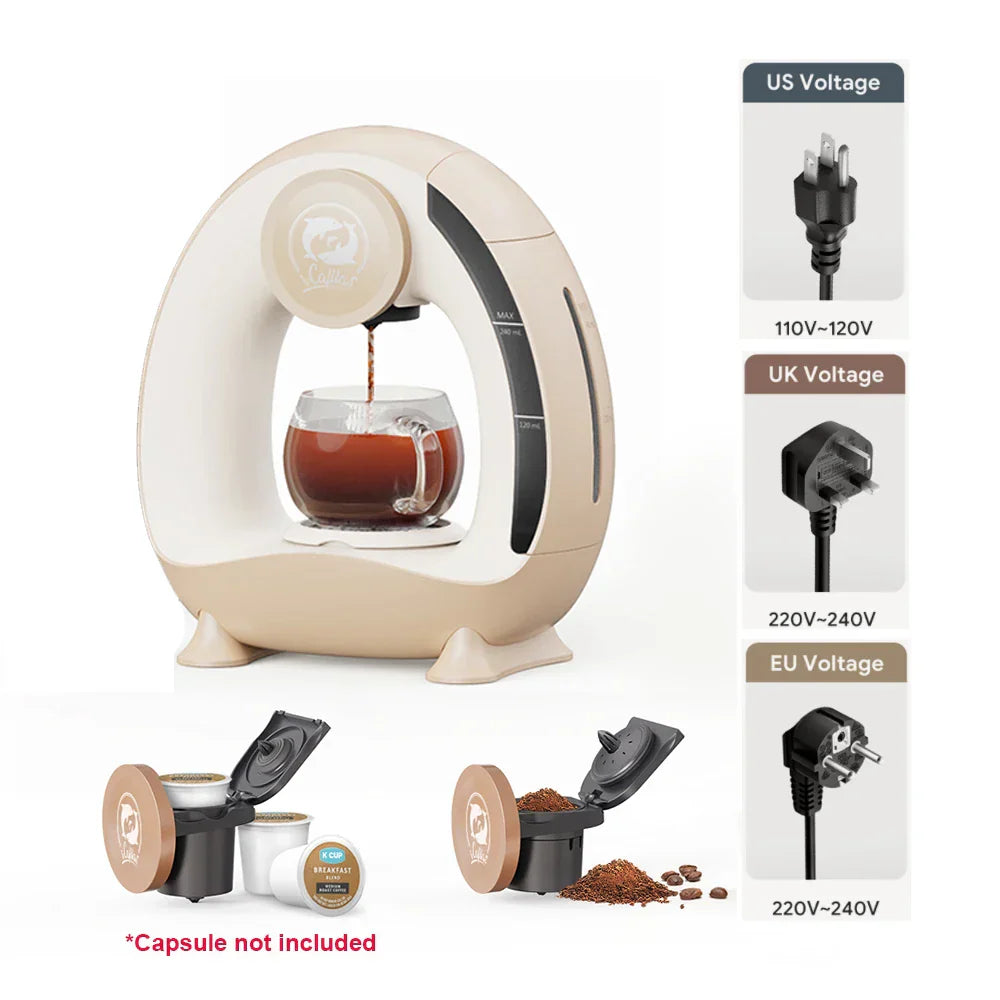 2in1 Automatic Coffee Machine Brewer Compatible with K-cup