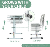 Kids Multifunctional Desk and Chair Set, Height Adjustable