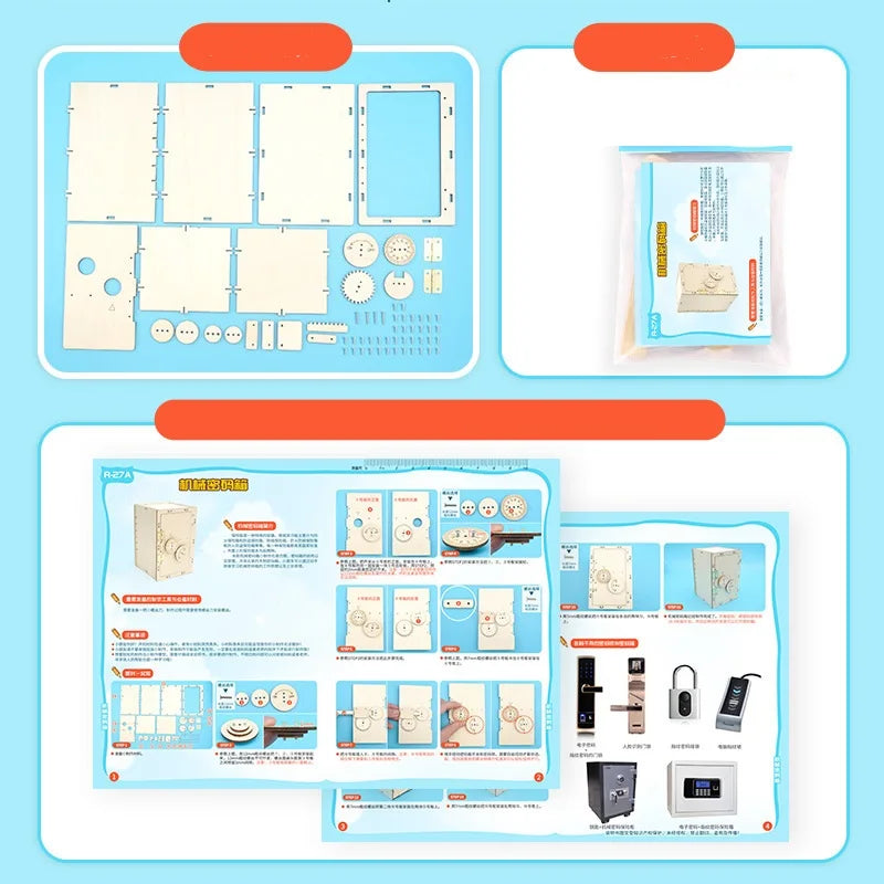 DIY Mechanical Lock Box Password Science Expriment Kit