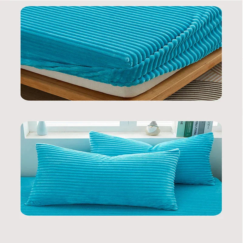 Coral Velvet Bedsheet Bedspread Milk Velvet Mattress Protective