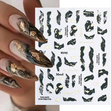 Purple Marble Nails Stickers Smoke Design Manicure Decals