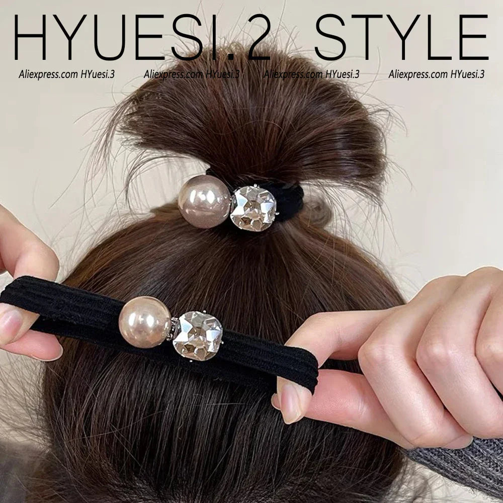 Elegant Faux Pearl Hair Ties High Elastic Seamless