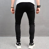 New Men Streetwear Ripped Slim Patch Stylish Jeans