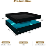 Black LED Coffee Table for Living Room Restaurant