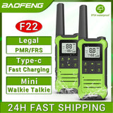 2pcs Baofeng F22 PMR FRS Walkie Talkie Type-c
