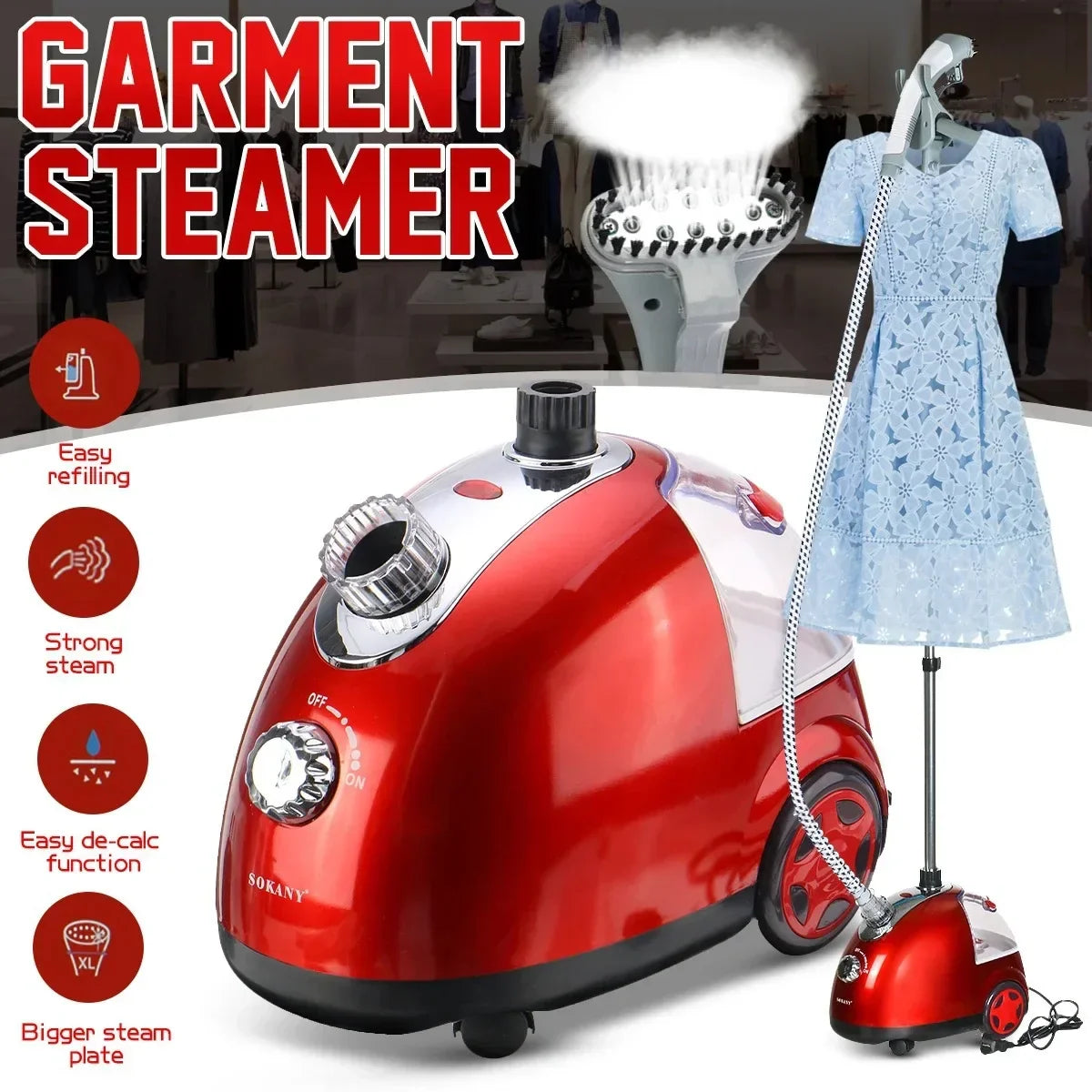 Professional Steamer for Clothes, 2000W Powerful Garment Steamer