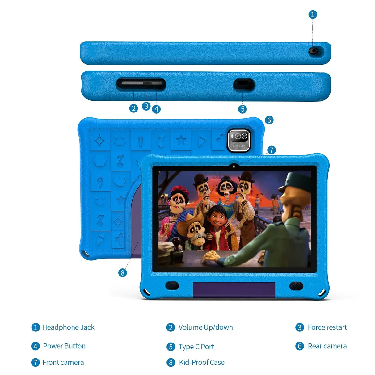 Pritom 10.1 Inch Kids Tablet Android 12 WIFI
