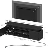 TV Stand with Power Outlet & LED Lights,