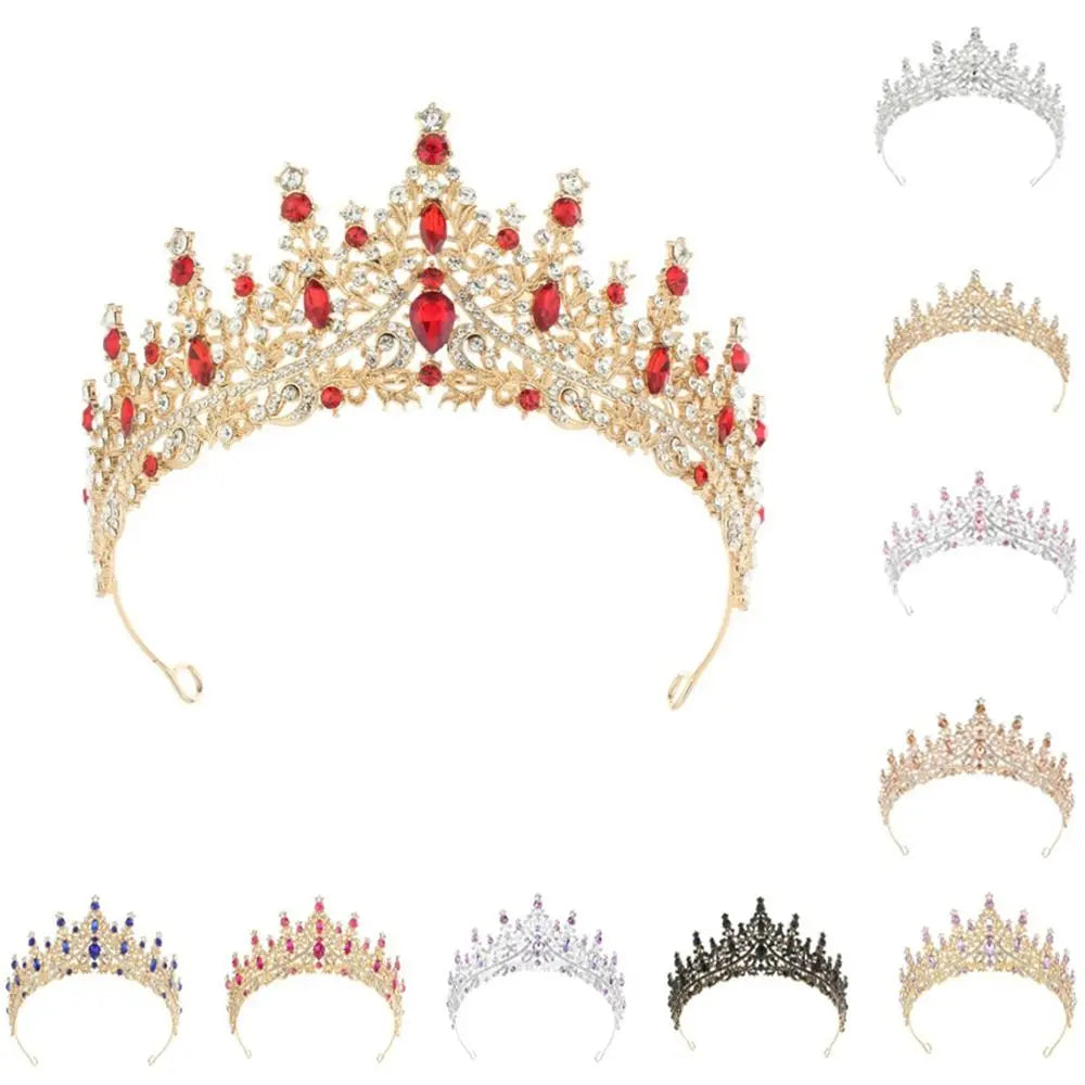 Vintage Queen Crown Durable Gorgeous Baroque Crystal Headbands