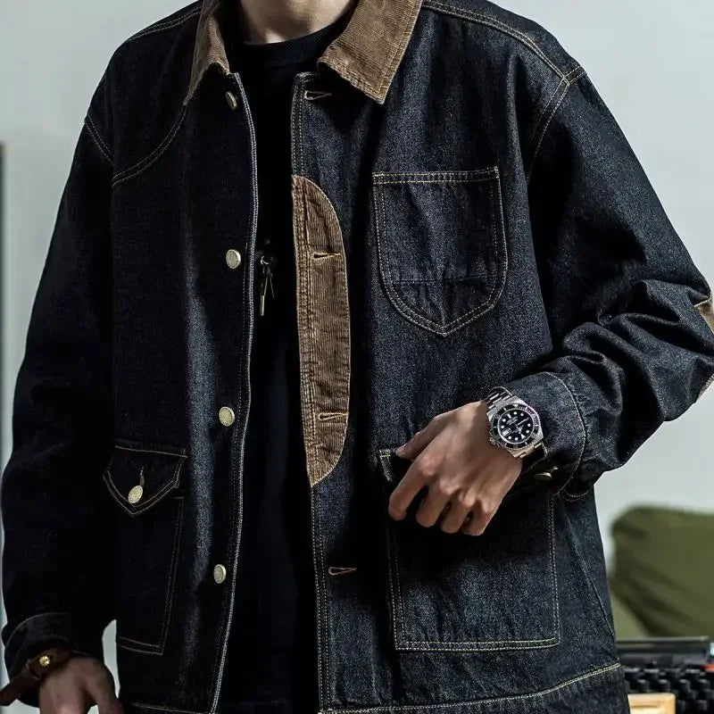 Spring Autumn New Men's Denim Jacket Loose Trend