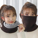 Solid Winter Plush Muffler Woolen Knitting for Women