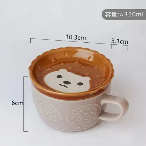 250ML Japanese Shiba Inu Ceramic Coffee Cup Saucer