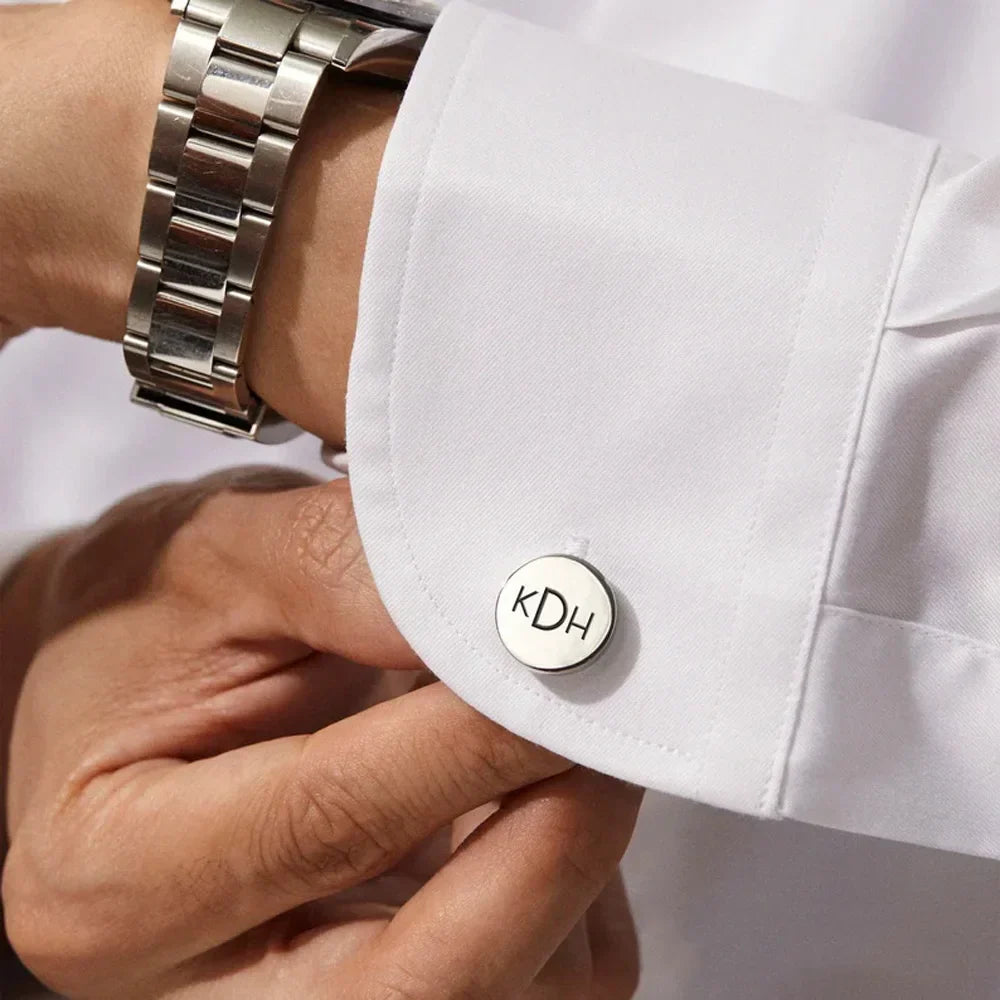 Custom Tie Clip Cufflinks Set Sculpture Name Men