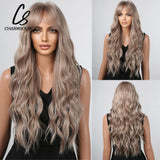 CharmSource Blonde Wavy Wig with Bangs Party Dresses