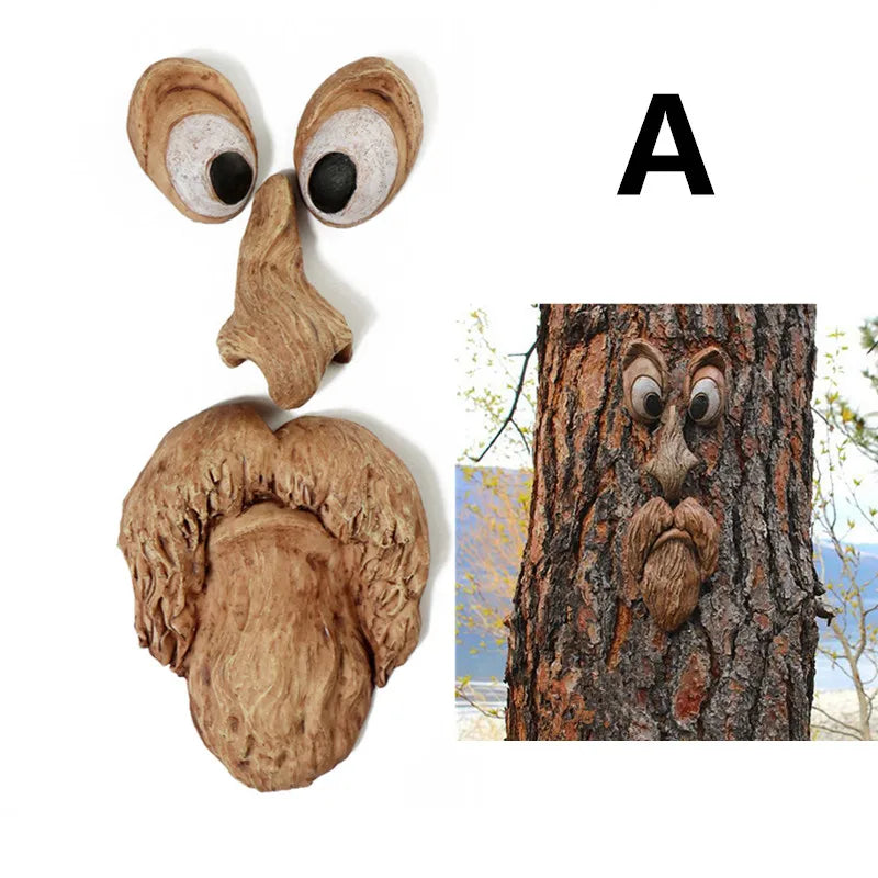 Funny Old Man Tree Face Hugger Garden Art