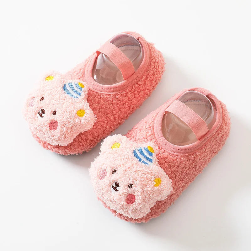 Cartoon Bear Baby Shoes Winter Thick Warm Newborn