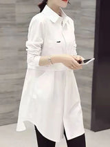 Plus Size New Korean Fashion Blouses Plaid Button