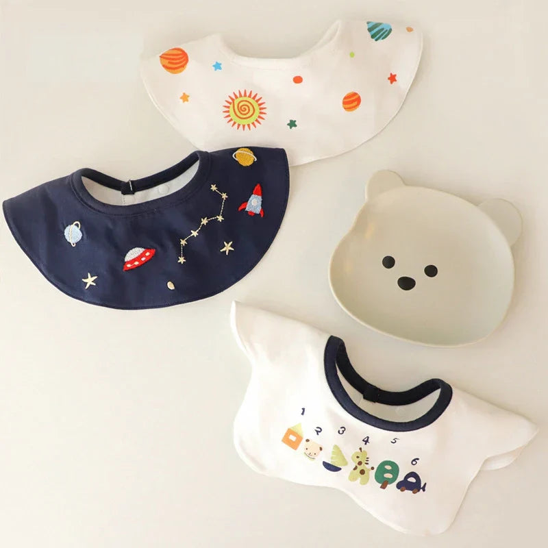 3Pcs Set INS Korean Style Baby Cotton Bibs