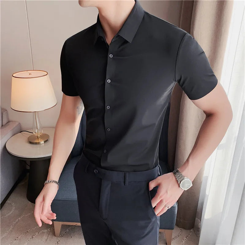 Men Short sleeve Shirt 2023 Summer New Thin