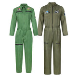 Pilot Uniform Army Green TOP GUN Costume for