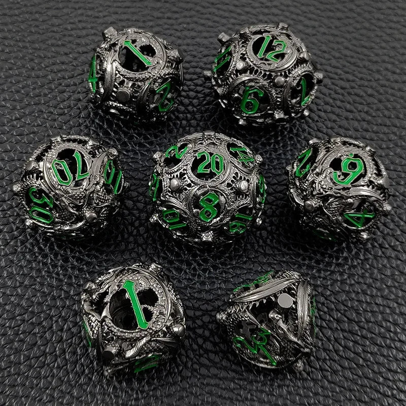 7PCS/SET DND Metal Dice Set Three-dimensional Flying Dragon